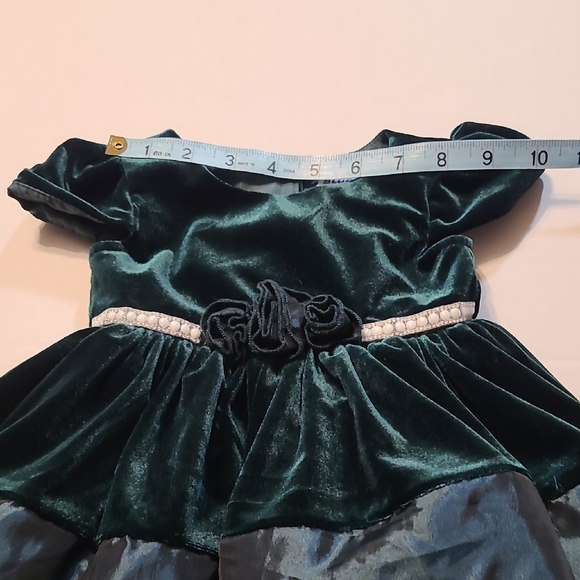 Blueberi Boulevard Deep Green Velvet Dress NWT RV $70 12 Months - Picture 5 of 10